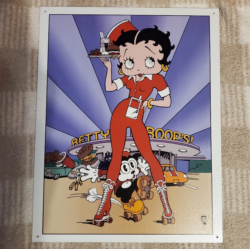 Desperate Enterprises Betty Boop Diner Retro Style Metal Wall Sign